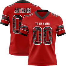 Laden Sie das Bild in den Galerie-Viewer, Custom Red Camo White-Black Authentic Digital Camouflage Panel Football Jersey