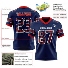 Laden Sie das Bild in den Galerie-Viewer, Custom Navy Camo White-Red Authentic Digital Camouflage Panel Football Jersey