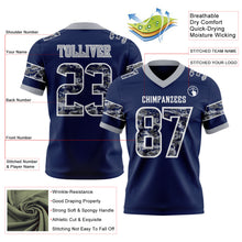 Load image into Gallery viewer, Custom Navy Camo White-Gray Authentic Digital Camouflage Panel Football Jersey