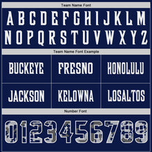 Load image into Gallery viewer, Custom Navy Camo White-Gray Authentic Digital Camouflage Panel Football Jersey