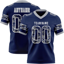 Load image into Gallery viewer, Custom Navy Camo White-Gray Authentic Digital Camouflage Panel Football Jersey