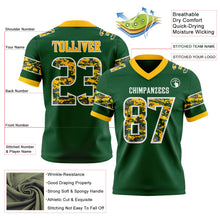Load image into Gallery viewer, Custom Green Camo White-Gold Authentic Digital Camouflage Panel Football Jersey