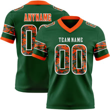 Load image into Gallery viewer, Custom Green Camo White-Orange Authentic Digital Camouflage Panel Football Jersey