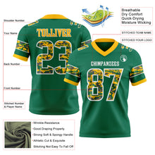 Загрузить изображение в средство просмотра галереи, Custom Kelly Green Camo White-Gold Authentic Digital Camouflage Panel Football Jersey