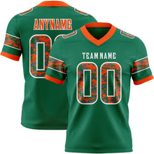 Charger l'image dans la galerie, Custom Kelly Green Camo White-Orange Authentic Digital Camouflage Panel Football Jersey