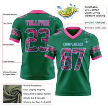 Загрузить изображение в средство просмотра галереи, Custom Kelly Green Camo Light Blue-Pink Authentic Digital Camouflage Panel Football Jersey