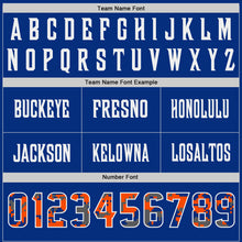 Load image into Gallery viewer, Custom Royal Camo White-Orange Authentic Digital Camouflage Panel Football Jersey