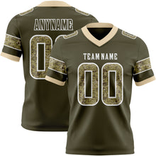 Load image into Gallery viewer, Custom Olive Camo White-City Cream Authentic Digital Camouflage Panel Football Jersey