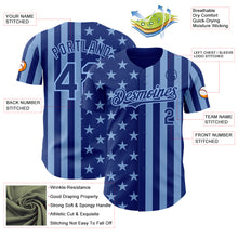 Load image into Gallery viewer, Custom Royal-Light Blue USA Flag Patriotic Split Stars and Stripes Authentic Baseball Jersey
