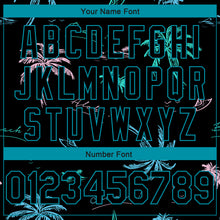 Загрузить изображение в средство просмотра галереи, Custom Black Teal 3D Pattern Tropical Hawaii Palm Trees Authentic Basketball Jersey