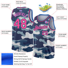 Laden Sie das Bild in den Galerie-Viewer, Custom Camo Pink Black-Light Blue 3D Authentic Salute To Service Basketball Jersey