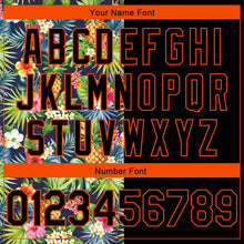 Загрузить изображение в средство просмотра галереи, Custom Black Orange 3D Pattern Tropical Pineapples Hawaii Palm Leaves And Flowers Authentic Basketball Jersey