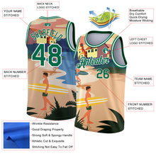 Загрузить изображение в средство просмотра галереи, Custom Sand Kelly Green-White 3D Pattern Tropical Beach Hawaii Palm Trees Authentic Basketball Jersey