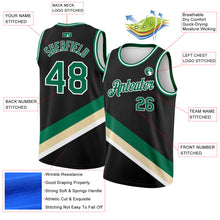 Загрузить изображение в средство просмотра галереи, Custom Black Kelly Green-Cream Modern Authentic City Edition Basketball Jersey