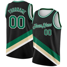 Загрузить изображение в средство просмотра галереи, Custom Black Kelly Green-Cream Modern Authentic City Edition Basketball Jersey