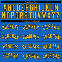 Загрузить изображение в средство просмотра галереи, Custom Blue Gold-Black Side Stripes Authentic City Edition Basketball Jersey