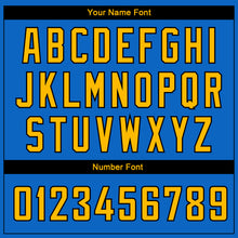 Загрузить изображение в средство просмотра галереи, Custom Blue Gold-Black Side Stripes Authentic City Edition Basketball Jersey