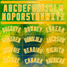 Загрузить изображение в средство просмотра галереи, Custom Neon Green Gold-White 3D Pattern Design Abstract Psychedelic Liquid Authentic Basketball Jersey