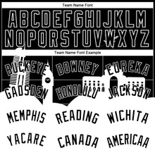 Загрузить изображение в средство просмотра галереи, Custom Black White Holiday Travel Monuments Silhouette Authentic City Edition Basketball Jersey