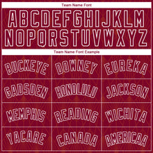 Загрузить изображение в средство просмотра галереи, Custom Maroon White Geometric Shapes And Side Stripes Authentic City Edition Basketball Jersey