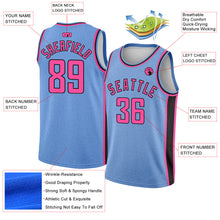 Load image into Gallery viewer, Custom Light Blue Pink-Black Flower Authentic City Edition Basketball Jersey