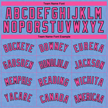 Load image into Gallery viewer, Custom Light Blue Pink-Black Flower Authentic City Edition Basketball Jersey