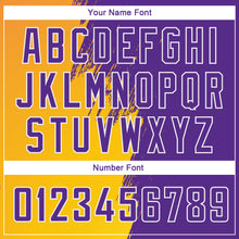 Load image into Gallery viewer, Custom Gold Purple-White Abstract Brush Splash Authentic City Edition Basketball Jersey