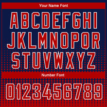 Charger l'image dans la galerie, Custom Navy Red-White Halftone Authentic City Edition Basketball Jersey