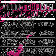 Загрузить изображение в средство просмотра галереи, Custom Black Deep Pink-White 3D Pattern Design Torn Paper Style Authentic Basketball Jersey