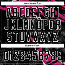 Загрузить изображение в средство просмотра галереи, Custom Black Deep Pink-White 3D Pattern Design Torn Paper Style Authentic Basketball Jersey