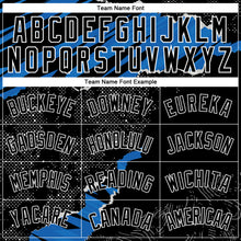 Загрузить изображение в средство просмотра галереи, Custom Black Blue-White 3D Pattern Design Torn Paper Style Authentic Basketball Jersey