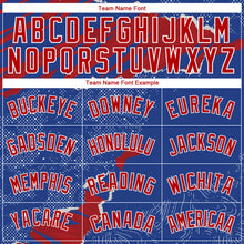 Charger l'image dans la galerie, Custom Royal Red-White 3D Pattern Design Torn Paper Style Authentic Basketball Jersey