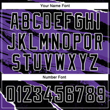 Загрузить изображение в средство просмотра галереи, Custom Black Purple-White 3D Pattern Design Torn Paper Style Authentic Basketball Jersey