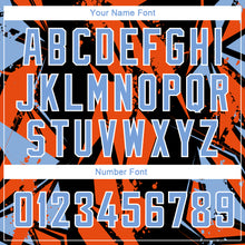 Загрузить изображение в средство просмотра галереи, Custom Black Light Blue-Orange 3D Pattern Design Geometric Shapes Authentic Basketball Jersey