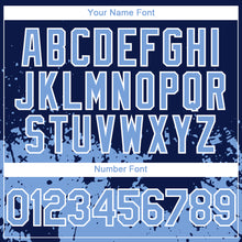 Charger l'image dans la galerie, Custom Navy Light Blue-White 3D Pattern Design Abstract Splash Grunge Art Authentic Baseball Jersey