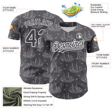 Load image into Gallery viewer, Custom Steel Gray White 3D Pattern Design Ship Frigate With Seagulls Authentic Baseball Jersey