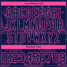 Загрузить изображение в средство просмотра галереи, Custom Navy Pink 3D Pattern Design Ship Frigate With Seagulls Authentic Baseball Jersey