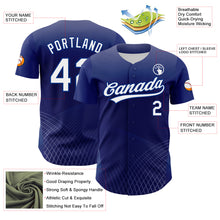 Load image into Gallery viewer, Custom Purple White-Royal 3D Pattern Design Crossed Lines Authentic Baseball Jersey