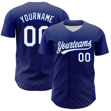 Load image into Gallery viewer, Custom Purple White-Royal 3D Pattern Design Crossed Lines Authentic Baseball Jersey