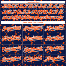 Charger l'image dans la galerie, Custom Navy Orange-White 3D Pattern Design Star Lines Authentic Baseball Jersey