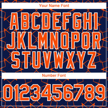Charger l'image dans la galerie, Custom Navy Orange-White 3D Pattern Design Star Lines Authentic Baseball Jersey