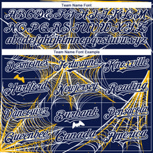 Charger l'image dans la galerie, Custom Navy Gold-White 3D Pattern Design Spider Web Authentic Baseball Jersey