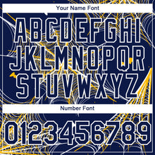 Charger l'image dans la galerie, Custom Navy Gold-White 3D Pattern Design Spider Web Authentic Baseball Jersey