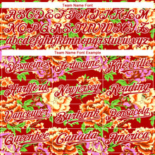 Load image into Gallery viewer, Custom Red White 3D Pattern Design Northeast China Big Flower Authentic Baseball Jersey