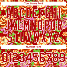 Load image into Gallery viewer, Custom Red White 3D Pattern Design Northeast China Big Flower Authentic Baseball Jersey