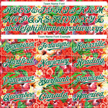 Load image into Gallery viewer, Custom Red Kelly Green-White 3D Pattern Design Northeast China Big Flower Authentic Baseball Jersey