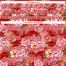 Load image into Gallery viewer, Custom Red White 3D Pattern Design Northeast China Big Flower Authentic Baseball Jersey