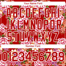 Load image into Gallery viewer, Custom Red White 3D Pattern Design Northeast China Big Flower Authentic Baseball Jersey