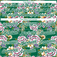 Load image into Gallery viewer, Custom Kelly Green White 3D Pattern Design Northeast China Big Flower Authentic Baseball Jersey