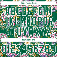 Load image into Gallery viewer, Custom Kelly Green White 3D Pattern Design Northeast China Big Flower Authentic Baseball Jersey